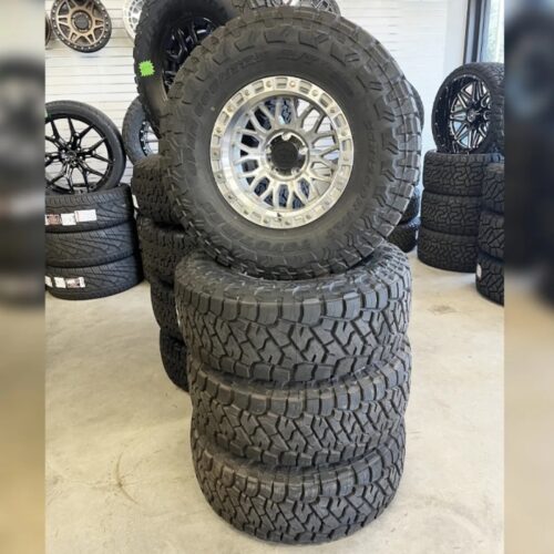 Lock Offroad Wheels Combat Machined 17×9 -12mm Offset 5×127 (5×5) Toyo Tires Open Country R/T Trail 35×12.50R17 E Wheel And Tire Package